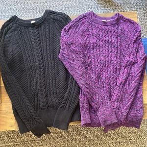 Gap Small Tall Cable Knit Sweater Lot ST
